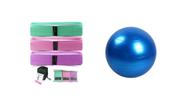 Treino Funcional Bola Pilates 50cm Faixas Shark Blue