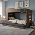 Treliche Beliche com Cama Auxiliar 2 em 1 com Prateleira
