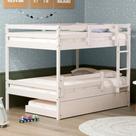 Treliche Casal Casal Eco com Grade de Proteção Madeira Maciça Branco Mobilistore