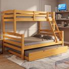 Treliche Casal com cama auxiliar de casal Cor Mel Madeira com MDF e Grade de Proteção Treliche Casal com cama auxiliar de casal Cor Mel Madeira com MDF e Grade de Proteção
