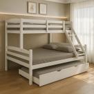 Treliche Casal De Madeira Com Cama Auxiliar De Solteiro branco Treliche Casal De Madeira Com Cama Auxiliar De Solteiro branco