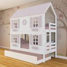 Treliche Casinha Bela com Coração 4 Janelas Venezianas - Madeira Maciça Branco/Rosa Megamobilia Treliche Casinha Bela com Coração 4 Janelas Venezianas - Madeira Maciça Branco/Rosa Megamobilia