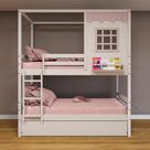 Treliche Casinha Reta Madeira Maciça Branco/ Rosa Housin Treliche Casinha Reta Madeira Maciça Branco/ Rosa Housin