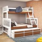Treliche com Cama de Casal com 3 Gavetas Madeira Maciça