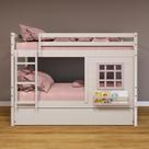 Treliche Infantil com Janela Madeira Maciça Branco/ Rosa Housin Treliche Infantil com Janela Madeira Maciça Branco/ Rosa Housin