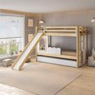 Treliche Infantil Janela com Cerquinha, Escorregador e Led New Garden Casatema Natural/Branco