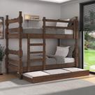 Treliche Madeira Maciça - vira 2 Camas - para Colchão 78/88 x 188cm Porto Multimóveis CR35106
