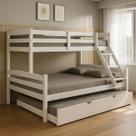 Treliche Madeira Pinus Casal Solteiro Cama Auxiliar Robusto branco