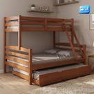 Treliche Madeira Pinus Casal Solteiro Cama Auxiliar Robusto castanho carvalho