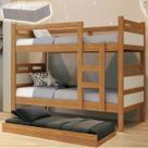 Treliche Moderno Multifuncional Vira Duas Camas 3 em 1 com Cama Auxiliar + 3 Colchões D33