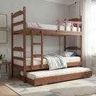 Treliche Solteiro Madeira Maciça Eucalipto Com Cama Auxiliar Treliche Solteiro Madeira Maciça Eucalipto Com Cama Auxiliar