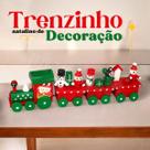 Trem de Madeira de Natal com Ornamentos de Decoração
