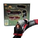 Trem Locomotiva Com Luz e Som Infantil Com Trilhos E 2 Vagões Brinquedo Infantil Educativo Completo 13 Peças Zoop