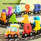 Trem Magnético De Números De Madeira Montessori Para Crianças, Conjunto De Brinquedos Educacionais