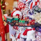 Trem Natalino Para Árvore De Natal 80cm Expresso Mágico Colorido com Luzes e Som