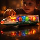 Trem Transparente Engrenagens Interativo Infantil Brinquedo Metro Carrinho Presente Colorido