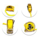 Trena Métrica Manual com Trava Acrílico Transparente 5m Amarelo com Gancho Magnético
