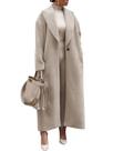Trench Coat ebossy, moda feminina, sobretudo de lã, cáqui, XXL