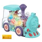 Trenzinho Bate e Volta Color com Musica Luz Chamine Sobe Desce DM Toys Azul com Engrenagens Internas