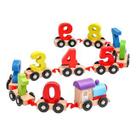 Trenzinho de Brinquedo Pedagógico Educativo Trem Com Números 0 A 9 Em Madeira p/ Bebê