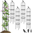 Trepadeira obelisco para jardim SORANGEUN 175 cm ajustável preta