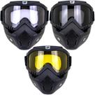 Três pares de óculos Birdz, óculos de motocicleta Skylark, máscara facial removível, armação preta, um par de lentes transparentes, um par de lentes de fumaça, um par de lentes amarelas Três pares de óculos Birdz, óculos de motocicleta Skylark, máscara facial removível, armação preta, um par de lentes transparentes, um par de lentes de fumaça, um par de lentes amarelas