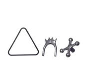 Triângulo de Plástico + Cruzeta de Metal Aluminio + Fancho Ponte Para Sinuca e Bilhar