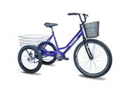 Triciclo bicicleta 3 rodas twice azul completo - freio a disco - Dream Bike