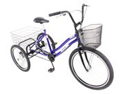 Triciclo bicicleta 3 rodas twice azul completo - freio a disco Triciclo bicicleta 3 rodas twice azul completo - freio a disco