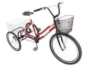Triciclo bicicleta 3 rodas twice vermelho completo - freio a disco