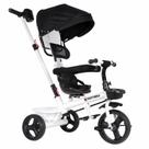 Triciclo Confort Branco Premium Para Bebê Com Assento Giratório Capota E Haste Dirigível