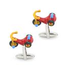Triciclo de brinquedo Cufflinks para homens em cobre vermelho Triciclo de brinquedo Cufflinks para homens em cobre vermelho