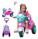 Triciclo De Passeio Baby City Menina Com Pedal Buzina Haste Direcionavel MARAL BRINQUEDOS Seg Imports Motoca Menino Spider Rosa Original