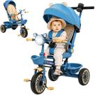 Triciclo de Passeio com Capota para bebe e Andador Biemme Teddy Azul