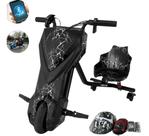 Triciclo Drift Elétrico Cor PRETO RAIO 350W com amortecedor Bluetooth e Kit Proteção modelo grande Triciclo Drift Elétrico Cor PRETO RAIO 350W com amortecedor Bluetooth e Kit Proteção modelo grande