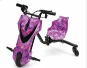 Triciclo Drift Elétrico Cor Roxo Estrelar 36V 250W Bluetooth e Kit Proteção sem amortedor