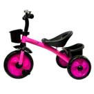Triciclo infantil com pedal preto e rosa - importway