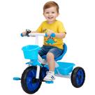 Triciclo Infantil Pedal 3 Rodas Carrinho de Passeio Bicicleta Criança Cesto Companhia 1 a 3 Anos 25kg
