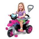 Triciclo Moto Trail de Passeio Infantil Rosa com Haste Empurrador Maral Triciclo Moto Trail de Passeio Infantil Rosa com Haste Empurrador Maral