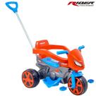 Triciclo Motoquinha de Passeio ou Pedal Carrinho Andador Infantil com Haste e Apoio de pé