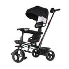 Triciclo Preto Luxo Empurrador Apoio de Pé Proteção Lateral