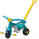 Triciclo Tico-Tico Smart Cebolinha Magic Toys 2562 - com Aro de Proteção, Luzes e Sons - Haste Removível - Azul e Verde