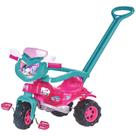 Triciclo Tico Tico Uni Motoca Infantil Com Empurrador E Aro Proteção Cor Rosa Magic Toys
