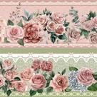 Tricoline Digital Barrado Floral Jardim de Luz 55cm x 1,50m - Tecido 100% Algodão