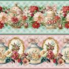 Tricoline Digital Barrado Potes Florais 55cm x 1,50m - Tecido 100% Algodão