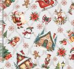 Tricoline Digital Natal Papai Noel Casa Fundo Branco