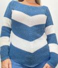 Tricot bicolor com detalhe triangular Tricot bicolor com detalhe triangular