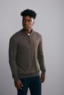 Tricot Gola 1/2 Zíper Slim Fit - Marrom Café