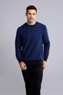 Tricot Gola Careca Jacquard - Azul Marinho Tricot Gola Careca Jacquard - Azul Marinho