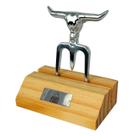 Tridente em Aluminio para Churrasco com Suporte de Madeira Tridente em Aluminio para Churrasco com Suporte de Madeira